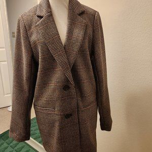 NWOT  PLaid, Lined, Wool Blended Blazer/Coat  Abercronbie & Fitch A&F